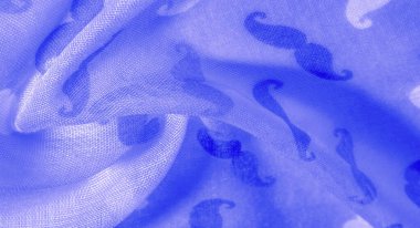 Doku Arka Plan, Boyalı Karikatür Mustac ile Mavi İpek Kumaş