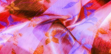 doku, arka plan. Metalik ipek kumaş. Ele eklemek için ideal