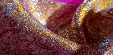 Doku arka planı, desen. pembe brokar kumaş. Organza brocad
