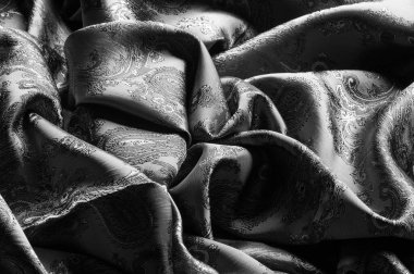 doku, arka plan, bir paisley patt ile siyah çelik gri kumaş