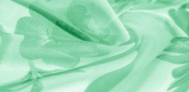 Doku arka plan, desen, duvar kağıdı. beyaz ipek kumaş, yeşil