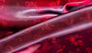 Doku, kumaş, paisley desenli kırmızı ipek. Bu güzel p