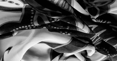 doku, arka plan, desen, duvar kağıdı. Siyah beyaz ipek kumaş