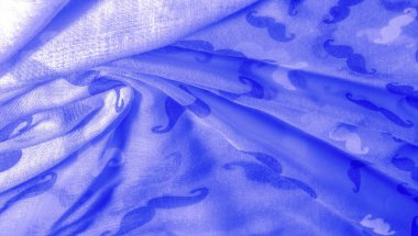 Doku Arka Plan, Boyalı Karikatür Mustac ile Mavi İpek Kumaş