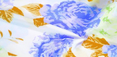 doku deseni pamuklu kumaş. Beyaz bir backgrou üzerinde çiçekler güller