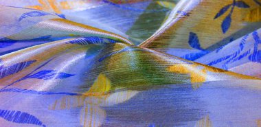 doku, arka plan. Metalik ipek kumaş. Ele eklemek için ideal