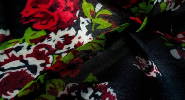 Doku arka plan, gül boyalı col ile koyu mavi ipek kumaş