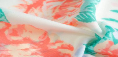 doku deseni pamuklu kumaş. Beyaz bir backgrou üzerinde çiçekler güller