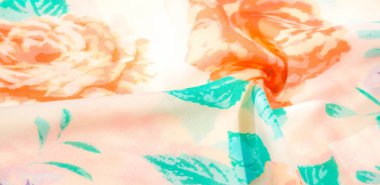 doku deseni pamuklu kumaş. Beyaz bir backgrou üzerinde çiçekler güller