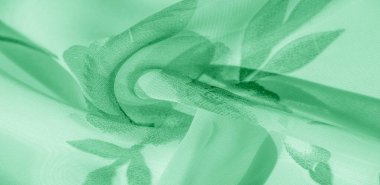 Doku arka plan, desen, duvar kağıdı. beyaz ipek kumaş, yeşil