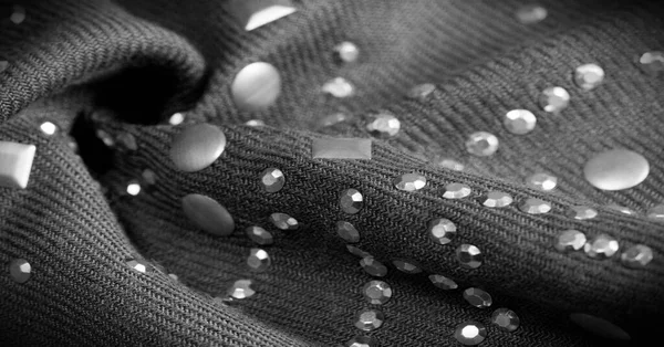 Tekstura, wzór, tło. Kobiet szary wełniany szalik z metalu — Zdjęcie stockowe