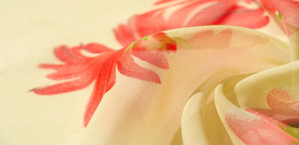 Texture background, pattern, wallpaper. beige silk fabric, red r