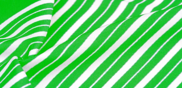 Silk striped fabric. green white stripes. This beautiful, super — Stock Photo, Image