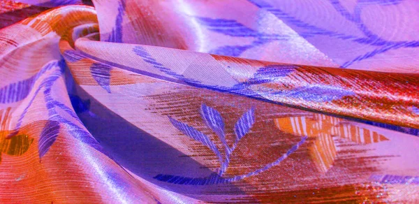 doku, arka plan. Metalik ipek kumaş. Ele eklemek için ideal