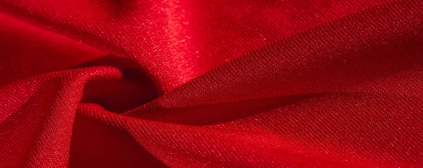 Textur, bakgrund, sidentyg röd kvinnlig sjal bekvämt för — Stockfoto