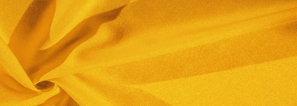 Tekstur, latar belakang, kain sutra, saputangan wanita kuning; D — Stok Foto
