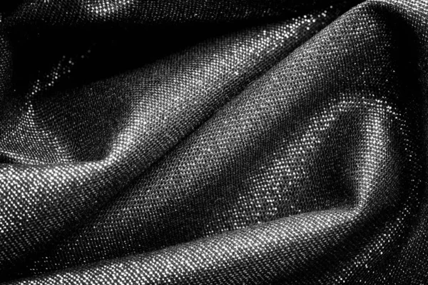 Textuur, achtergrond, patroon. Doek grijs zwart gecoat met een met — Stockfoto