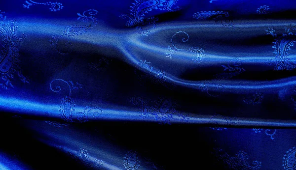 Textura, fundo, padrão Tecido de seda chiffon azul com um pai — Fotografia de Stock