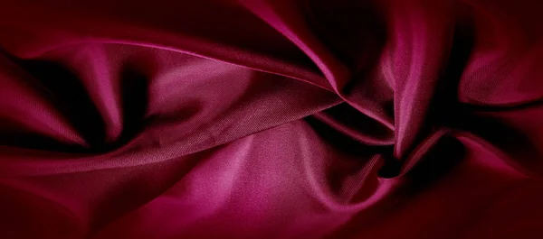 Textúra, piros selyem szövet panoráma fotó. Selyem herceg hangulat szatén - — Stock Fotó