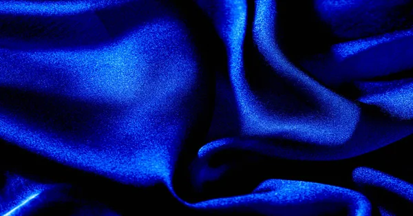 Фон, узор, текстура, обои, синяя шелковая ткань. Добавить — стоковое фото