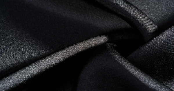 Achtergrond, patroon, textuur, behang, zwarte zijde stof. Toevoegen — Stockfoto