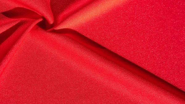 Textura, fundo, tecido de seda xale feminino vermelho conveniente para — Fotografia de Stock