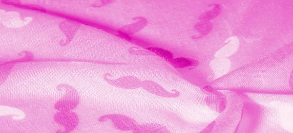 Texture sfondo, tessuto di seta rosa con cartone animato dipinto Mustac — Foto Stock