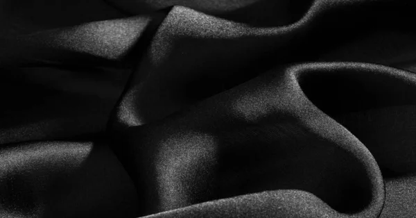 Fundo, padrão, textura, papel de parede, tecido de seda preta. Adicionar — Fotografia de Stock