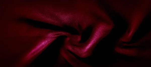 テクスチャ、赤いシルク生地パノラマ写真。シルクデュークムードサタン - — ストック写真
