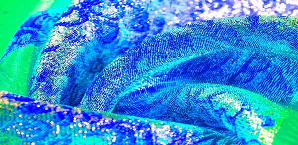 Textura de fondo, patrón. tejido de brocado azul. Brocado de organza —  Fotos de Stock