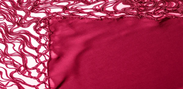 Textura de fondo de tela de seda. Esta es una bufanda roja natural , —  Fotos de Stock