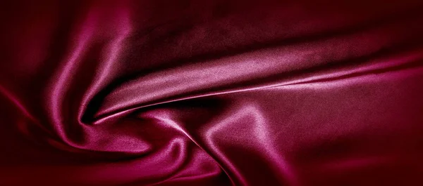 texture, red silk fabric panoramic photo. Silk Duke mood satin -