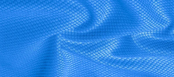 Tekstur latar belakang, pola Wol hangat kain dengan jahitan biru — Stok Foto