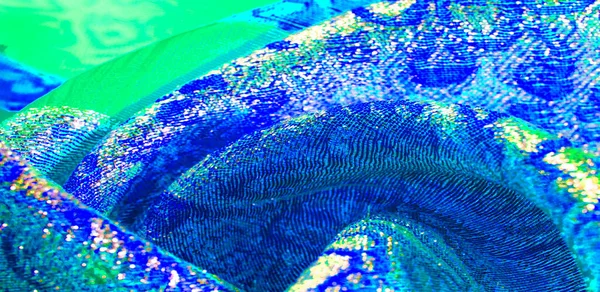 Textúra háttér, mintázat. kék brokát szövet. A brocad organza — Stock Fotó