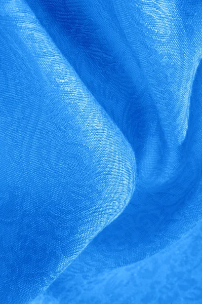 Textura fundo padrão tecido floral ornamento azul. Este colégio — Fotografia de Stock