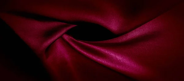 Текстура, червона шовкова тканина панорамне фото. Шовковий настрій герцога сатин  - — стокове фото