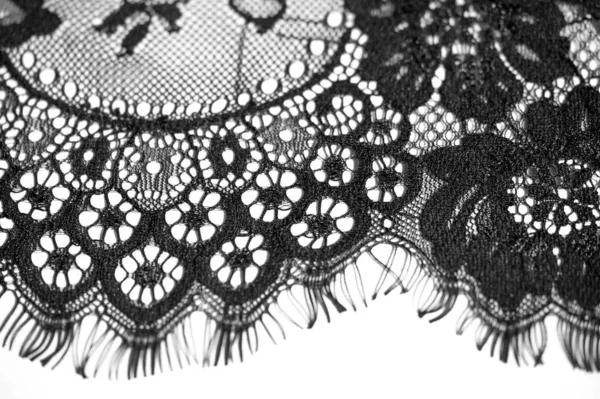 Exture background, pattern. black lace fabric. This beautiful la Stock Photo