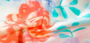 doku deseni pamuklu kumaş. Beyaz bir backgrou üzerinde çiçekler güller