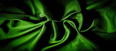 doku, arka plan, desen. yeşil ipek kumaş panoramik fotoğraf.