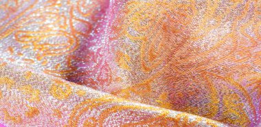 Doku arka planı, desen. pembe brokar kumaş. Organza brocad