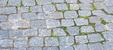 Granit kaldırım, yol, yol, kaldırım, geçit, kaldırım. bir çok 