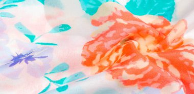 doku deseni pamuklu kumaş. Beyaz bir backgrou üzerinde çiçekler güller