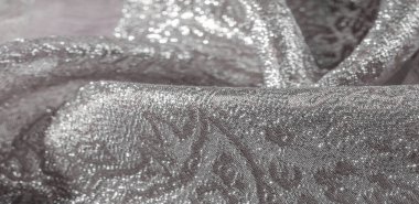 Doku arka planı, desen. beyaz brokar kumaş. Organze broca