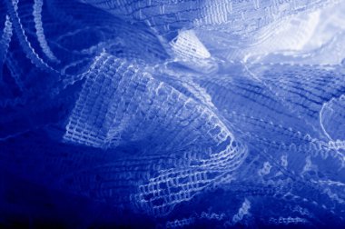 Doku, arka plan mavi tül. Hacim, yetenek veya ayrıntılı d ekleme