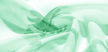 Doku arka plan, desen, duvar kağıdı. beyaz ipek kumaş, yeşil