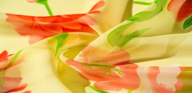 Doku arka plan, desen, duvar kağıdı. bej ipek kumaş, kırmızı r