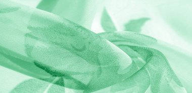Doku arka plan, desen, duvar kağıdı. beyaz ipek kumaş, yeşil