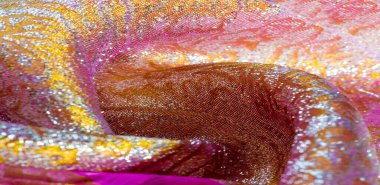 Doku arka planı, desen. pembe brokar kumaş. Organza brocad