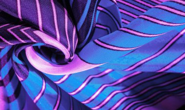 Doku, arka plan, mavi çizgili desenli ipek kumaş. Th