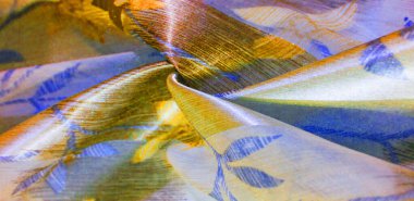 doku, arka plan. Metalik ipek kumaş. Ele eklemek için ideal